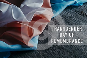Text transgender day of remembrance, and flag photo