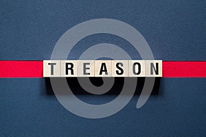 Text Treason concept on cubes