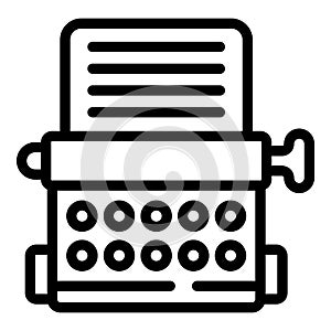 Text typewriting icon outline vector. Judicial system photo