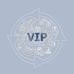 Text Vip. Social concept . Icon and button set