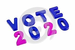 Text VOTE 2020 on a white background