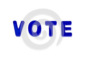 Text VOTE on a white background