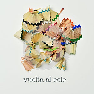 Text vuelta al cole, back to school in spanish