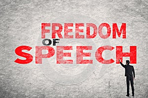 Text on wall, Freedom of Speech