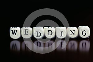 Text wedding cube
