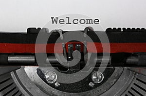 Text Welcom written with the typewriter