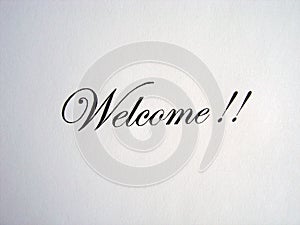 Text Welcome written