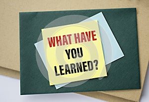 Text what have you learned on the short note