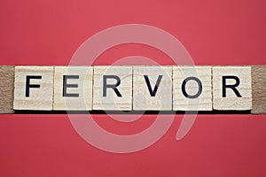 text the word fervor from gray wooden small letters photo