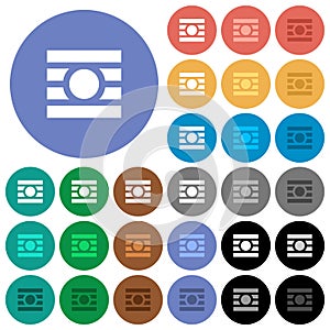 Text wrap around objects round flat multi colored icons