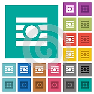 Text wrap around objects square flat multi colored icons