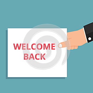text writing Welcome Back