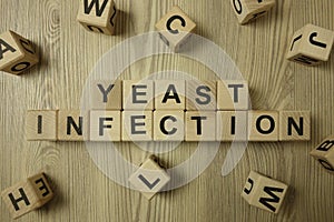 Text yeast infection from wooden blocks photo