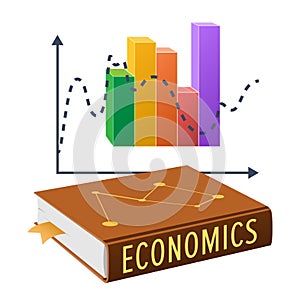 Textbook on Economics and Bright Statistical Chart