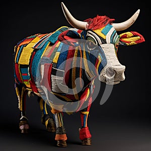 Textile Art Cow 3d: A Colorful Sculptural Masterpiece
