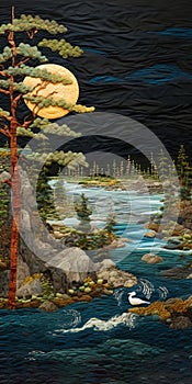 Textile Art: Digital Fantasy Landscapes With Realistic Hyper-detail photo