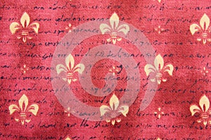 Textile background with Fleur de Lis photo