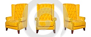 Textile classic yellow chair