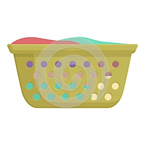 Textile clothes of basket icon cartoon vector. Laundry pot