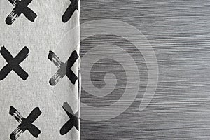 Textile and copy space for note