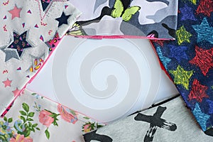 Textile and copy space for note