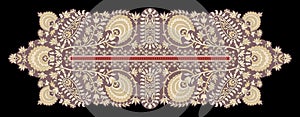 Textile Digital Ikat Ethnic Design Set of damask Border Baroque Pattern wallpapers gift card Frame for women cloth use Abstract