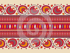 Textile Digital Ikat Ethnic Design Set of damask Border Baroque Pattern wallpapers gift card Frame for women cloth use Mughal