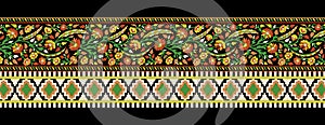 Textile Digital Ikat Ethnic Design Set of damask Border Baroque Pattern wallpapers gift card Frame for women cloth use Mughal