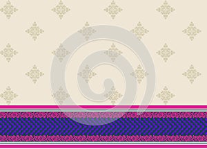 Textile Digital Ikat Ethnic Design Set of damask Border Baroque Pattern wallpapers gift card Frame for women cloth use Mughal