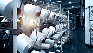 Textile factory in spinning production line