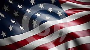 Textile flag of USA is democratic symbol and patriotic background