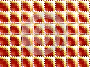 Textile geometric pattern.Red and yellow squares.