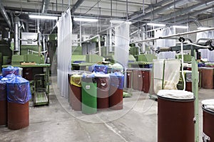 Textile industry. Cotton carding system photo