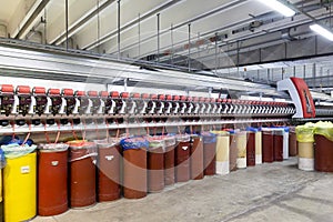 Textile industry. Cotton spinning machine