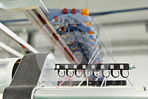 Textile industry with knitting machines