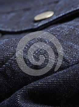 Textile jeans close-up, macro photography with volumes