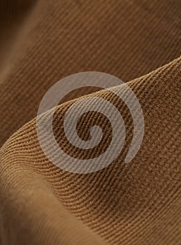 Textile -light brown velor close-up, macro photography with volumes