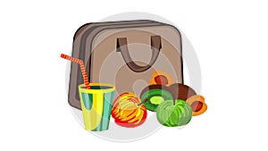 Textile lunchbag icon animation