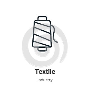 Textile outline vector icon. Thin line black textile icon, flat vector simple element illustration from editable industry concept