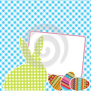 Textile patchworks Easter card photo