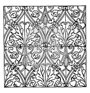 Textile Pattern is a German Renaissance design, vintage engraving