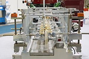 Textile processing machine. Machinery and equipment in a spinning production company