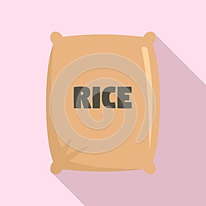Textile rice sack icon, flat style