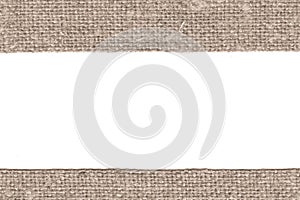 Textile structure, fabric exterior, sandy canvas, threaded material, empty background