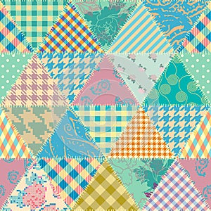 Textille patchwork pattern. Seamless Vector image.