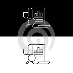 Textual Analysis Icon. Document Evaluation Tool. photo