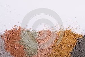 Textural gradient from different cosmetic clay powders photo