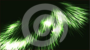 Texture abstract green cosmic magical luminous shining bright shining neon lines spirals waves strips of threads