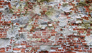 Texture of aged medieval brickwork