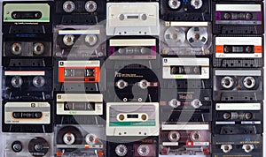 Texture of analogic audiocassette tapes. photo